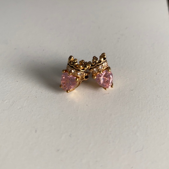 Juicy Couture Jewelry - Juicy Couture Pink Heart with Crown Earrings